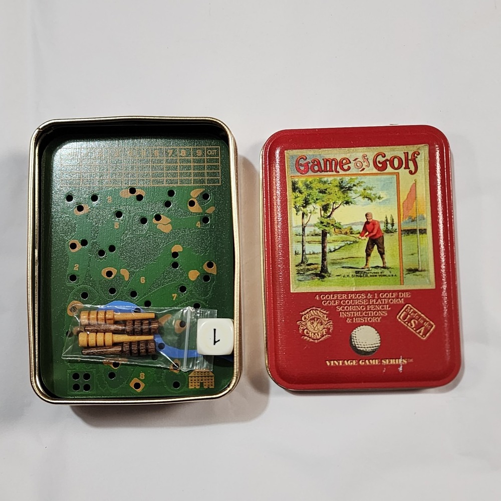 Vintage Game Series Game of Golf -Tin Storage Box Made in USA 2004 Channel Craft
